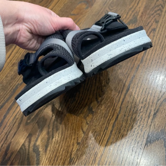 MERRELL Alpine Cush Wrap Wedge Black & White Sandals - Picture 3 of 8